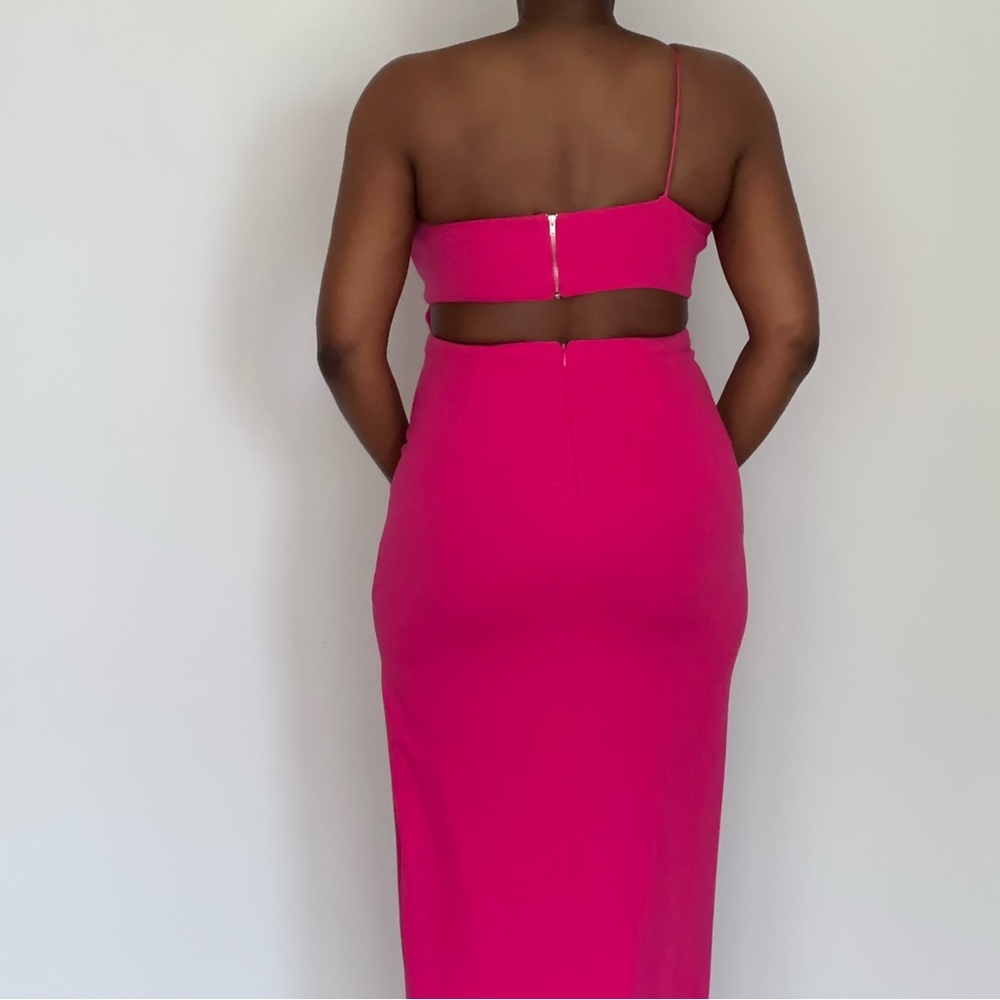 Aidan Mattox Magenta One-Shoulder Women’s Dress with Side Split Size 12